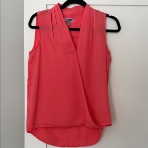 Chelsea28 Coral Sleeveless Wrap Blouse